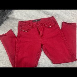 Dark red Jordache skinny jeans